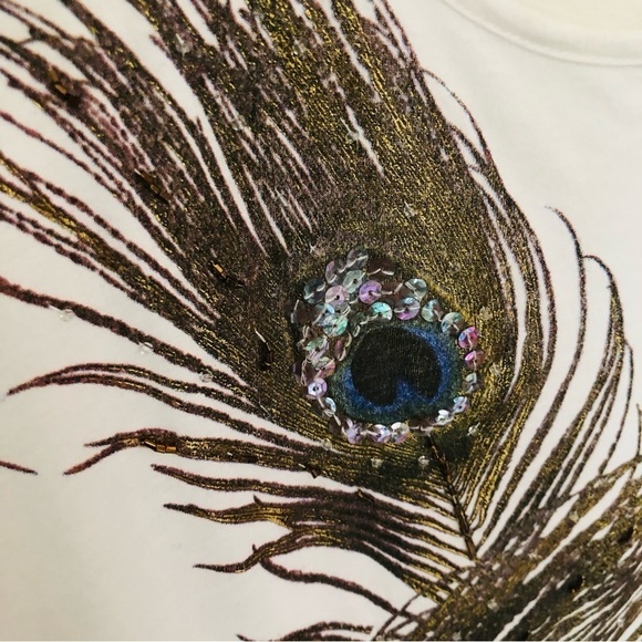 Forever 21 Beaded Peacock Feather Tank Top - Picture 10 of 12
